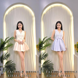 爆款新品🔥高品质蝴蝶结收腰连体裤裙 RM99 Only🌸(2-J2)