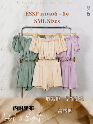 【补现货】🛍️爆款新品🛍️高品质一字领套装 上衣 ➕ 裤子 RM29.90 Only🌸（原价 RM89.00）