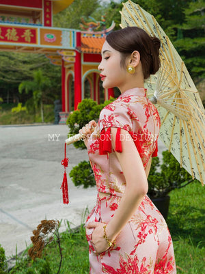 🏮MFD 独家爆款🏮 高品质提花旗袍套装 上衣 ➕ 裤子 RM158 Only🌸（1-E4）