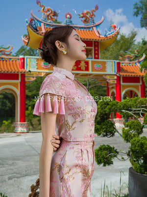 🏮MFD 独家爆款🏮 高品质提花旗袍套装 上衣 ➕ 裤子 RM158 Only🌸（1-E4）