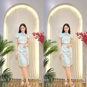 爆款新品🔥 高品质气质款提花旗袍套装 上衣 ➕ 裙子 RM115 Only🌸(1-C2)