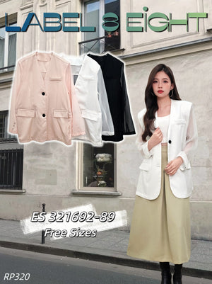 【补现货】🛍️爆款新品🛍️高品质西装拼接雪纺外套 RM19.90 Only🌸（原价 RM89）