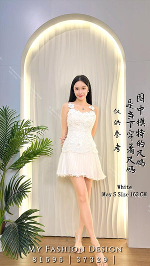 爆款新品🔥 高品质吊带钩花拼接雪纺连体裤裙 RM115 Only🌸（2-F4）