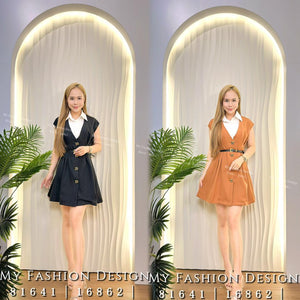 爆款新品🔥 高品质拼色修身衬衫连体裙 RM95 Only🌸(2-H2)