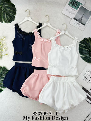 爆款新品🔥 高品质气质花苞华夫格套装 上衣 ➕ 裤裙 RM119 Only🌸（补现货）