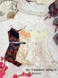 🔥MFD独家爆款🔥 高品质吊带款提花套装 上衣 ➕ 短裤 RM129 Only🌸（2-Y3）