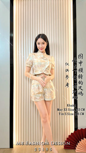 🔥独家爆款🔥 高品质气质款旗袍套装 上衣 ➕ 短裤 RM129 Only🌸（2-S3）