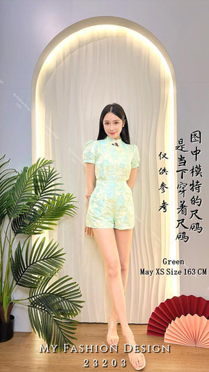 爆款新品🔥 高品质气质款提花旗袍套装 上衣 ➕ 短裤 RM129 Only🌸(1-E2)