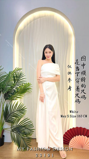 爆款新品🔥 高品质气质一字肩连体长裙 RM109 Only🌸（1-E3）