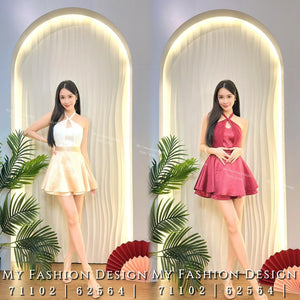 爆款新品🔥 高品质雪纺拼接挂脖款连体裤裙 RM89 Only🌸(2-W2)