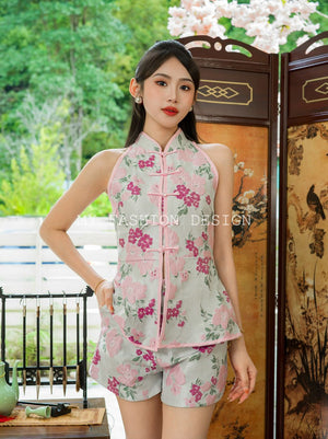 🏮MFD独家亲子系列🏮高品質cut in款旗袍套装 上衣 ➕ 短裤 RM169 Only🍊 （1-G4）