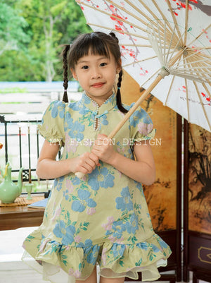 🏮MFD独家亲子系列🏮高品質提花款女童旗袍连体裙 RM129 Only🍊 （2-T1/2）