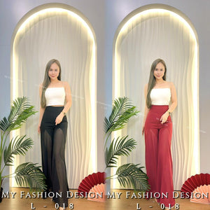 🔥MFD独家爆款🔥高品质高腰西装拼接雪纺长裤 RM75 Only🌸（2-R3/4）