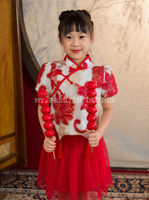 🏮MFD独家亲子系列🏮高品质女童中式旗袍套装 上衣 ➕ 裤裙 RM129 Only🍃（2-E3）