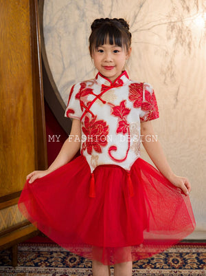 🏮MFD独家亲子系列🏮高品质女童中式旗袍套装 上衣 ➕ 裤裙 RM129 Only🍃（2-E3）