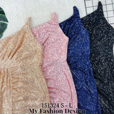 🔥新品抢先上架🔥高品质斜肩亮片连体长裙 RM99 Only🌸 （原价 RM119 ）(1-J3)