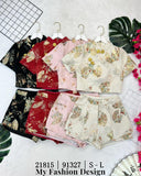 🔥新品抢先上架🔥高品质提花款旗袍套装 上衣 ➕ 短裤 RM99 Only🌸 （原价 RM119 ）(1-E3)