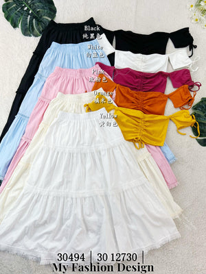 🔥新品抢先上架🔥高品质休闲款套装 上衣 ➕ 长裙 RM79 Only🌸 (1-B2)