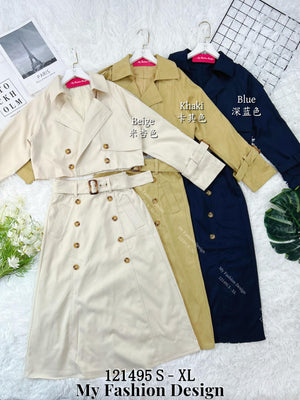 🔥新品抢先上架🔥高品质风衣款套装 上衣 ➕ 长裙 RM119 Only🌸 (1-H2)