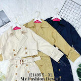 🔥新品抢先上架🔥高品质风衣款套装 上衣 ➕ 长裙 RM99 Only🌸 （原价 RM119 ）(1-E2)