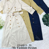 🔥新品抢先上架🔥高品质风衣款套装 上衣 ➕ 长裙 RM99 Only🌸 （原价 RM119 ）(1-E2)