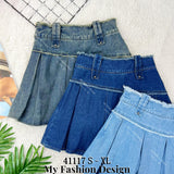 🔥新品抢先上架🔥高品质高腰牛仔百褶裤裙 RM59 Only🌸 （原价 RM69 ）