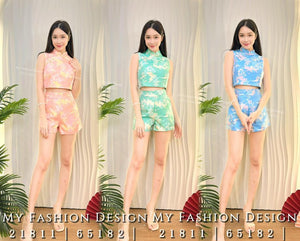 🔥爆款新品🔥高品质气质晕染旗袍套装 上衣 ➕ 短裤 RM115 Only🌸（1-Q3）