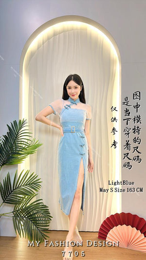 🔥爆款新品🔥高品质牛仔款旗袍连体裙 RM109 Only🌸（1-M2）