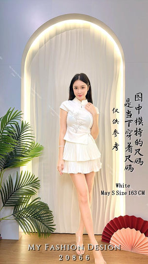 🔥爆款新品🔥高品质旗袍款套装 上衣 ➕ 百褶裤裙 RM99 Only🌸（1-M2）