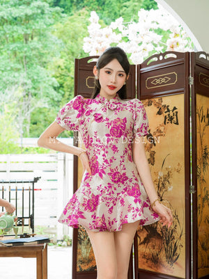 🔮MFD独家亲子系列🔮高品质提花款旗袍连体裤裙 RM139 Only🔥 （1-L1）