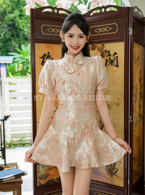🔮MFD独家亲子系列🔮高品质提花款旗袍连体裤裙 🔥优惠 RM109 Only🔥 （原价 RM139 ）（2-L4）