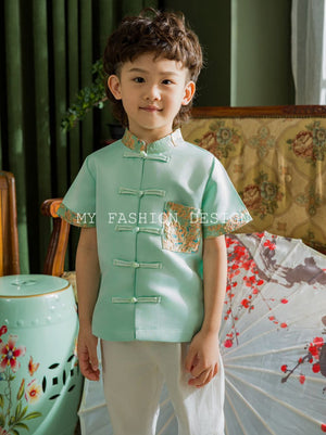 🍃MFD独家亲子系列🍃高品质男童提花唐装上衣 RM109 Only☁️（2-O4）