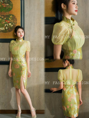 🔥MFD独家爆款🔥高品质提花款旗袍修身连体裙 RM139 Only🌸（2-Q4）