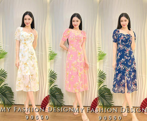 🔥MFD独家爆款🔥高品质气质雪纺花花连体裙 RM69 Only🌸 （原价 RM89 ）（2-Q4）