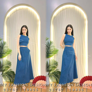 🔥爆款新品🔥高品质气质牛仔套装 上衣 ➕ 长裙 RM119 Only🌸（2-O2）