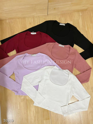 （现货）休闲棉质大U领口长袖上衣 RM25.90 Only🌷 （1-B2）