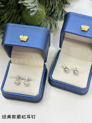 【J2076】 银蓝色经典款戴妃耳钉 RM199 ONLY