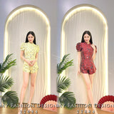 🔥爆款新品🔥高品质气质款提花旗袍套装 上衣 ➕ 短裤 RM129 Only🌸（1-O4）