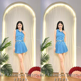 🔥爆款新品🔥高品质牛仔款百褶套装 上衣 ➕ 裤裙 RM109 Only🌸（1-O4）