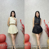 #️⃣🔥爆款新品🔥高品质气质小香亮片款套装 上衣 ➕ 裤裙 RM109 Only🌸