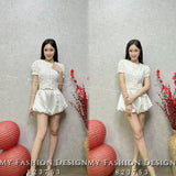 #️⃣🔥爆款新品🔥高品质气质桐花搭配缎面套装 上衣 ➕ 短裤 RM109 Only🌸