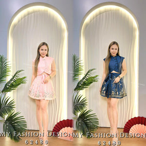 🔥独家银卡爆款🔥高品质新中式旗袍套装 上衣 ➕ 马面裤裙 RM129 Only🌸（1-R2）