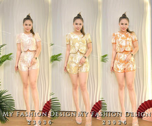 🔥爆款新品🔥高品质旗袍款提花套装 上衣 ➕ 短裤 RM119 Only🌸（补现货）