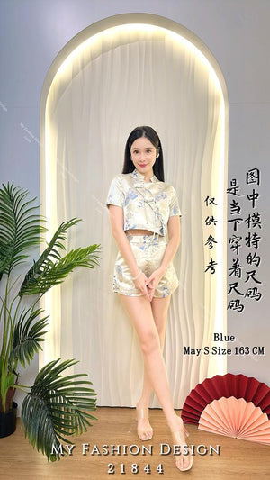 🔥爆款新品🔥高品质印花旗袍款套装 上衣 ➕ 短裤 RM109 Only🌸（1-Q3）