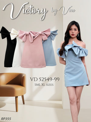 （补现货）24249 一字领蝴蝶结连体裙 RM49 Only🌸（原价RM99）