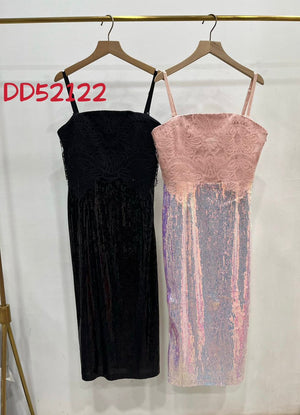 【补现货】52122 DD家吊带亮片连体裙 RM49 ONLY