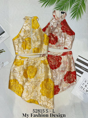 爆款新品情侣款🔥 高品质气质提花款旗袍套装 上衣 ➕ 短裤 RM99 Only🌸