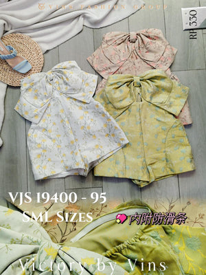 19400  爆款新品🔥高品质提花抹胸连体短裤 RM95 Only🌸（补现货）