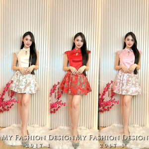 🧨金卡独家爆款🧨高品质气质款旗袍套装 上衣 ➕ 裤裙 RM129 Only🌸（1-N2）