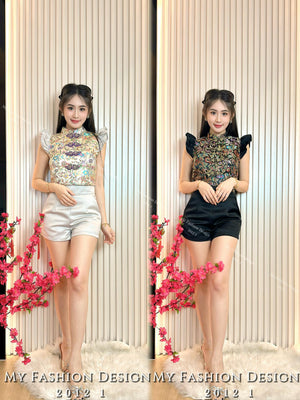 🧨金卡独家爆款🧨高品质气质提花款旗袍套装 上衣 ➕ 裤子  RM129 Only🌸（2-O3）